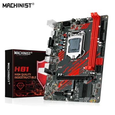 MACHINIST H81 Motherboard LGA 1150 Support Xeon E3 V3 v4 CPU Core i3 i5 i7 Processor DDR3 RAM HDMI