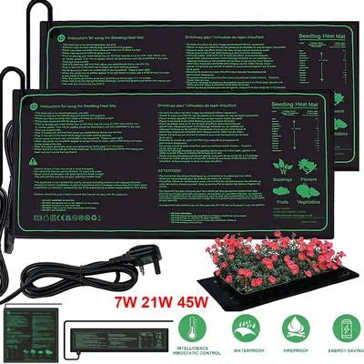 EU/US/UK Seedling Heat Mat Heated Propagator Waterproof Reptile Plant Heating Pad Winter Hydroponic