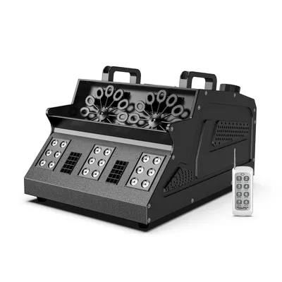 Yiflamefly 1500W Bubble Fog Machine 8 RGB 3IN1 LED Smoke Bubble Machine DMX Stage Light with Remote