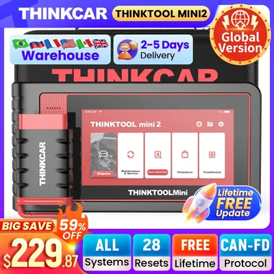 THINKCAR THINKTOOL MINI 2 CANFD Auto Car Diagnostic Tools Obd2 Scanner Bi-directional Scan Tool 28 Resets Full System Diagnose