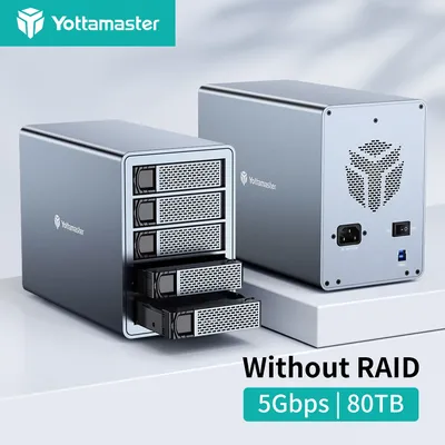 [FS5U3] Yottamaster 5-slot HDD Enclosure Aluminum Alloy 2.5"/3.5" USB3.0 to SATA3.0 External Hard