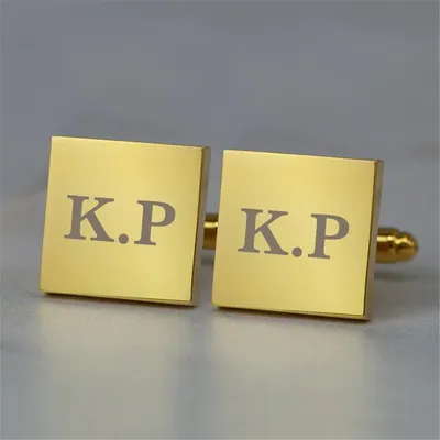 Stainless Steel Jewelry Gift For Groomsman Engraved Name Letter Date Cufflinks Custom Cuff Links