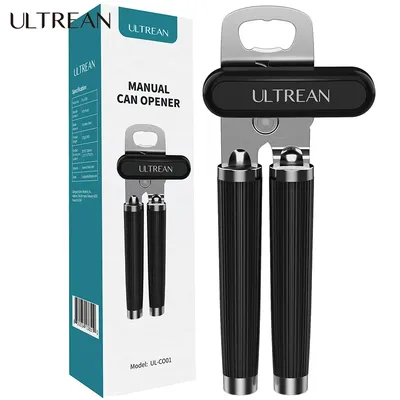 ULTREAN Manual Can Opener Bottle Opener Multifunctional Stainless Steel Beer Grip Opener Side Cut