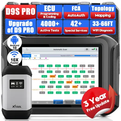 XTOOL D9S PRO D9SPRO WIFI Diagnostic Tool,Topology Map,ECU Programming Automotive Scanner,VAG