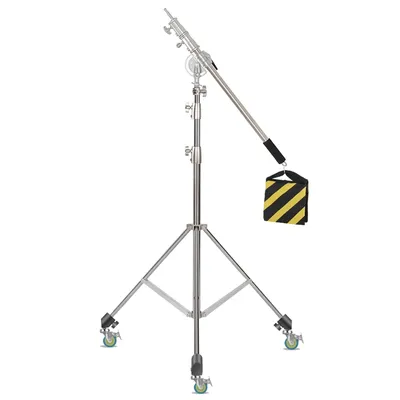 2.9M Stainless Steel Kit Light Stand With Weight Bag Photo Studio Accessories Extension Rod 2.49M