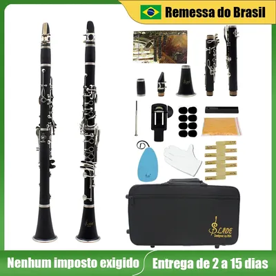 SLADE 17 Keys Bb Clarinet Bakelite Body Clarinet Professional Woodwind Instrument With Case Reeds