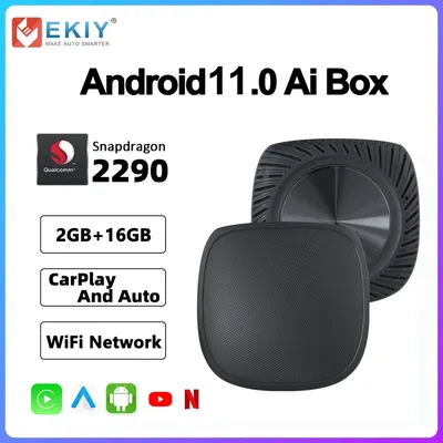 EKIY Android 11.0 OS CarPlay Ai Box Qualcomm 2290 4-Core CPU Wireless CarPlay Android auto For OEM