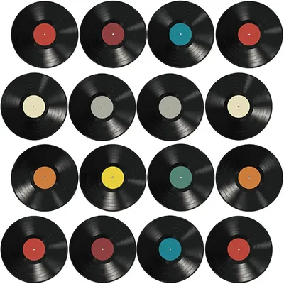 16Pcs Home Ornament Exquisite Decorative Music Party Favors Records Decor Vinyl Record Stickers