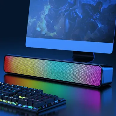 RGB Wireless Speaker Bluetooth-Compatible Desktop Speaker USB Powered Computer Speaker with