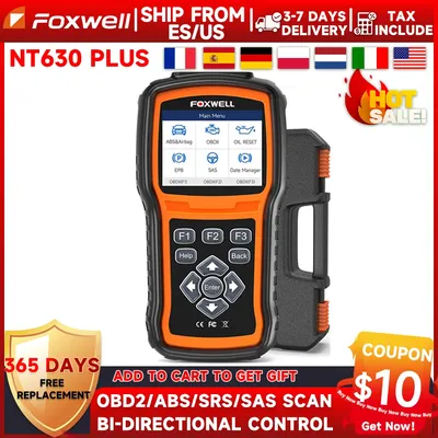 Foxwell NT630 Plus Code Reader OBD2 Automotive Scanner Engine ABS Airbag SAS Calibration Crash Data