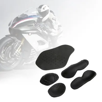 5PCS Removable EVA Riding Shoulder Elbow Back Protectors Pads Set Motorcycle Protection Clothing Set