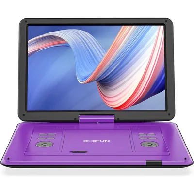 Boifun Portable DVD Player 12.5", with 10.5" HD Swivel Screen, Car Travel DVD Players 5 Hrs Rechargeable Battery