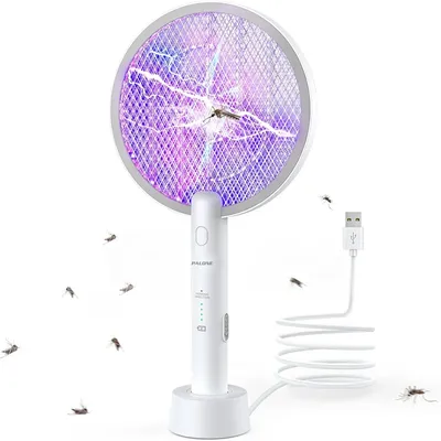 Electric Fly Swatter 3000V Bug Zapper Racket Fly Swatter with Battery Rechargeable Mosquito Killer