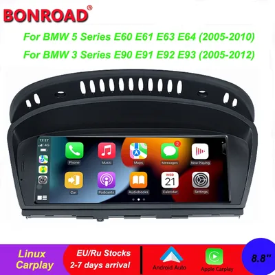 Bonroad 8.8'' Linux Wireless Apple CarPlay Android Auto For BMW 5/3 Series E60/E61/E62/E63