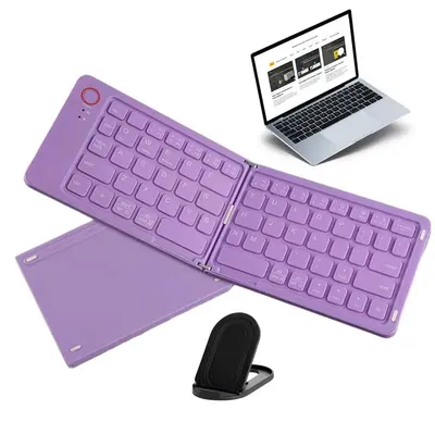 Mini Folding Keyboard Wireless Portable Universal Foldable Keyboard For Most Tablets Laptops And