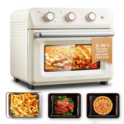 Air Fryer Toaster Oven Combo, Retro XL Large Oven 3-4People, Air Fryer Oven with Rotisserie Kit
