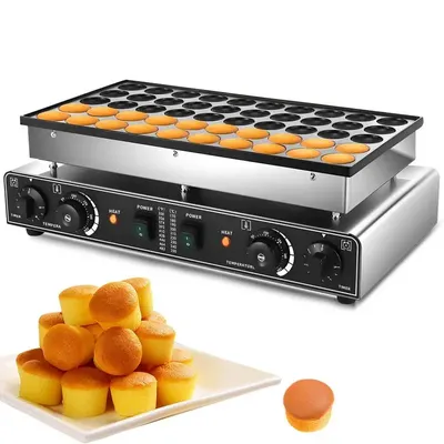 Electric Muffin Maker Timer Stainless Steel Non-Stick Pancakes Maker Temperature Control Muffin Maker Kitchen Pancakes Maker
