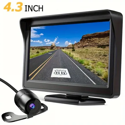 Car Backup Reverse Camera HD Monitor Display Night Vision Rear View Kit, Vehicle Safety Equipment