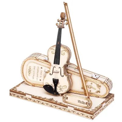 Robotime ROKR 3D Wooden Puzzle Violin Capriccio Model DIY Gifts for Boys&Girls Easy Assembly Kits