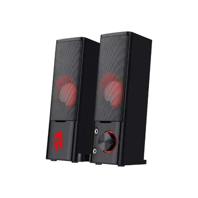 Redragon GS550 PC Gaming Speakers 2.0 Channel Desktop Computer Sound Bar Quality Bass & Decent Red Backlit