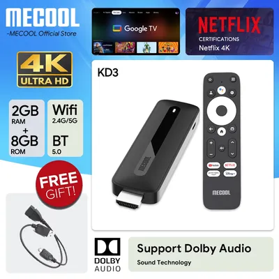 MECOOL KD3 Android 11 TV Stick with Dolby Audio 2+8G Google Certified Google TV Stream Media