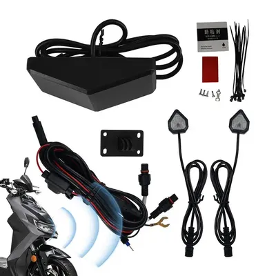 Blind Spots Detection System LED Motorcycle Blind Spots Warning 65.62ft Universal Radar Monitoring