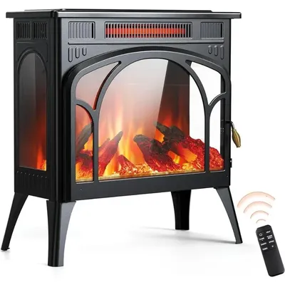 HAOYUNMA Electric Fireplaces w/ Adjustable Thermostat,144 Color Combinations, 1500W Infrared