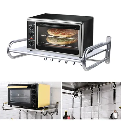 Wear-Resistant Heat-Resistant High-Quality Stainless Steel Microwave Oven Rack Kitchen Shelf Wall-Mounted Microwave Oven Rack