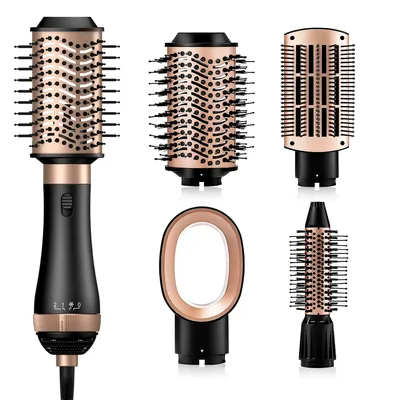 4 In 1 Hair Dryer Brush Volumizer Styler Detachable Blow Dryer Hot Air Styling Brush Negative Ion