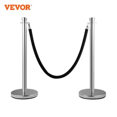 VEVOR 2 Pcs / 6 Pcs Set Velvet Rope Crowd Control Stanchion Queue Posts Stand Rope Barrier with