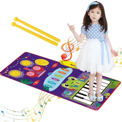 Children's Music Mat Kid's Touch Playmat Toys With Drum Home Music Touch Play Mat For Over 3 Years