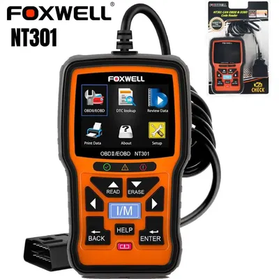 FOXWELL NT301 Car OBD2 Scanner Check Engine Code Reader Professional OBD2 Automotive Scanner Car Diagnostic Tools PK ELM327