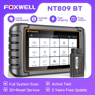 FOXWELL NT809BT NT809 BT OBD2 Scanner 30+ Reset Service Automotivo Tool Active Test All System Car