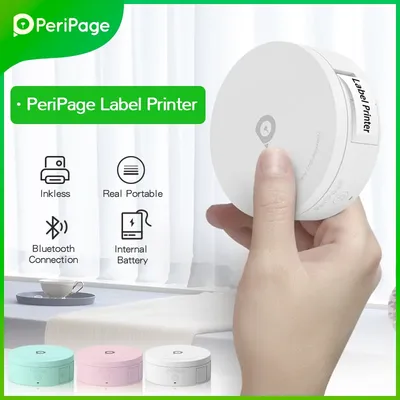 PeriPage Label Printer L1 Plus White Wireless Bluetooth Portable With Colorful Transparent Sticky