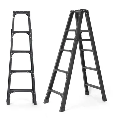 Household foldable telescopic indoor multifunctional thickened double-sided ladder with herringbone