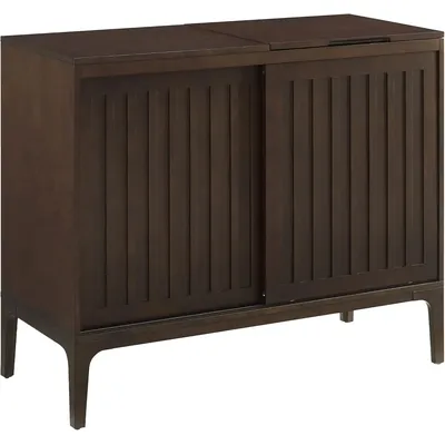 Asher Record Storage Media Console, Dark Brown