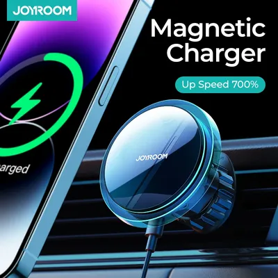 Joyroom Magnetic Car Phone Holder Wireless Charger For iPhone 15 14 13 Pro Max Fast Charging Car