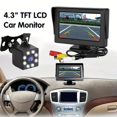 Car Camera Rear View Kit 4.3 Inch Backup Monitor Display Reverse Parking Assistant System For Car