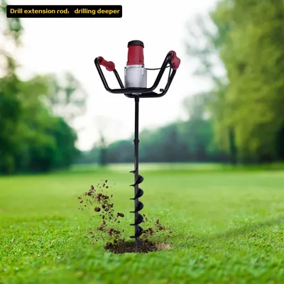 1500W Electric Yard Post Hole Auger Digger Machine Garden Adjustable Auger Drilling 4" Bit