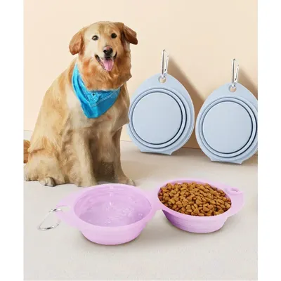 350ML Dog Travel Bowl Silicone Portable Pet Water Bowl for Cat Folding Dog Bowl Food Feeder Pet