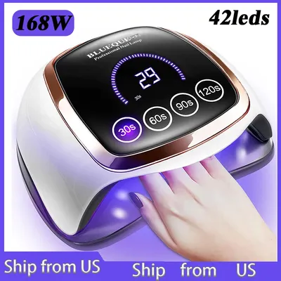 UV LED Lamp For Nails Drying Manicure Lamp With Memory Function LCD Display 168W Professional LED