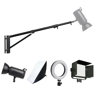 Wall Mount Boom Arm for Photography Studio Video Strobe Lights Max Length 53.9 inches /137 cm