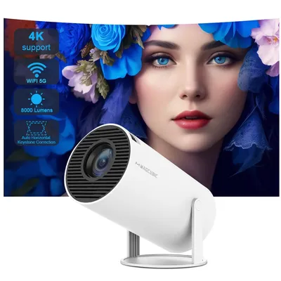 Transpeed Android 11 Wifi6 260ANSI Projector AllwinnerH713 1280*720P 4K180° flexible BT5.0 Home