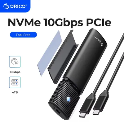 ORICO M2 SSD Enclosure NVMe 10Gbps PCIe M.2 SSD Case Portable USB C 3.2Gen2 Tool Free External