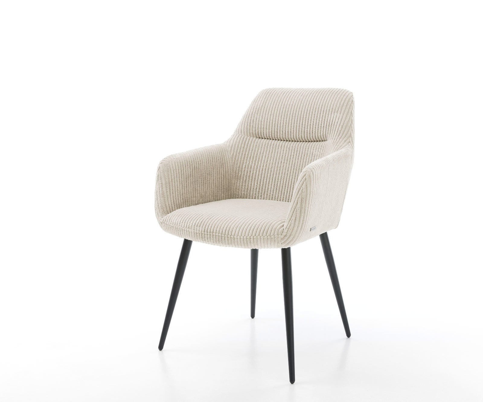 DELIFE Esszimmerstuhl Pejo-Flex Cord Beige 4-Fuß konisch Schwarz Taschenfederkern, Esszimmerstühle Image