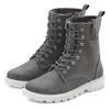 Schnürstiefelette LASCANA, Damen, Gr. 44, grau, Obermaterial: 100% Baumwolle. Futter: 100% Textilmaterial. Decksohle: 100% Textilmaterial. Laufsohle: 100% Synthetik, unifarben, casual, Schuhe, zum Schnüren, modische Optik im Combat Look,...