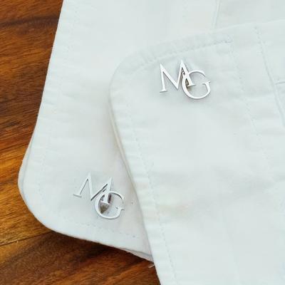 TEMU [customer ] Engraved Steel Cufflinks - Double For & Shirts,