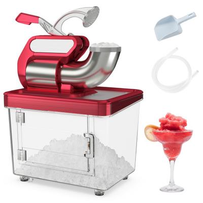 Costway 300W Commercial Ice Crusher with Dual Blades and Safety Switch-Red