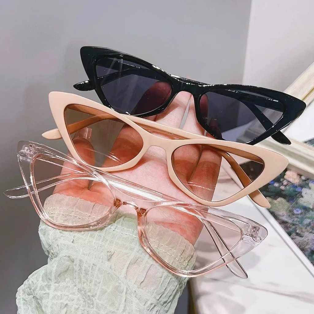 Katzenauge Frauen klassische Kunststoff Sonnenbrille Outdoor UV Retro Mode runde Linse Sommer Strand wilde Brillen Image