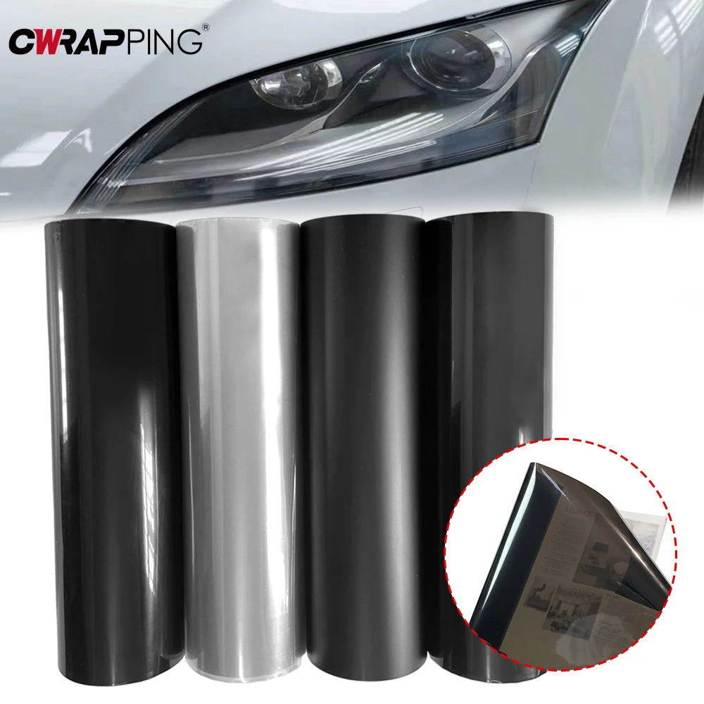 Auto Scheinwerfer Tönung Vinyl Auto Tuning Schwarz Auto Aufkleber PVC Nebel Licht Dekor Vinyl Rücklicht Wasserdichte Folie für Auto Zubehör Image